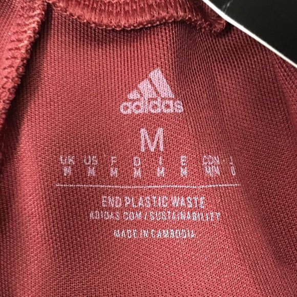 Adidas Men Sweat Activewear Shorts Red Drawstring Adjustable Waist M New - Picture 5 of 6